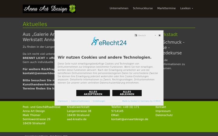 Screenshot of annaartdesign.de