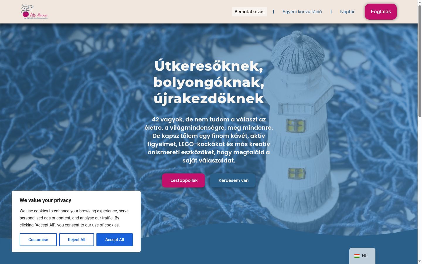 Screenshot of the consent banner shown before any interaction