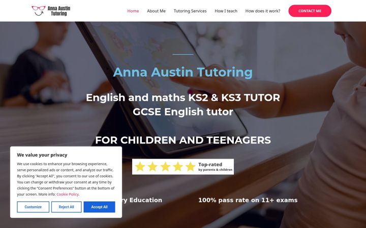 Screenshot of annaaustintutoring.com