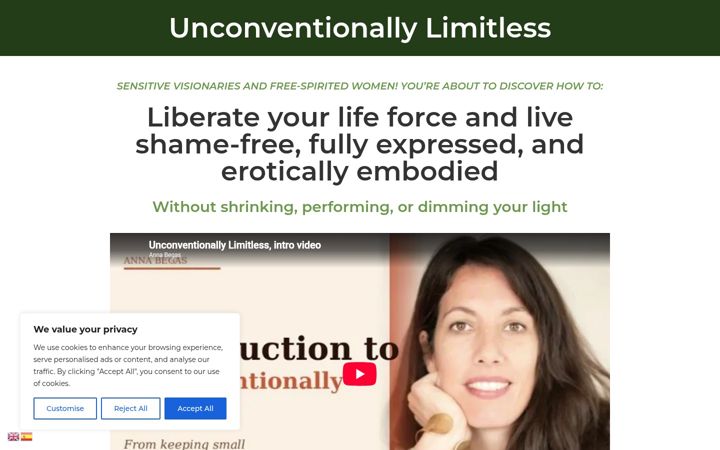 Screenshot of annabegas.com