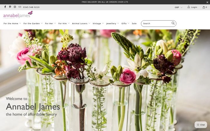 Screenshot of annabeljames.co.uk