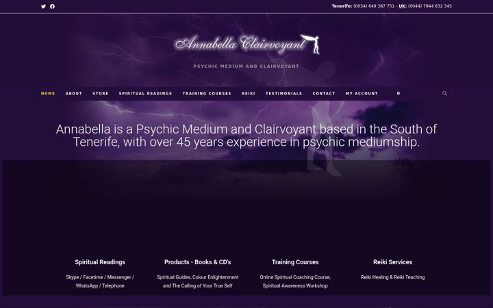 Screenshot του annabella-clairvoyant.co.uk