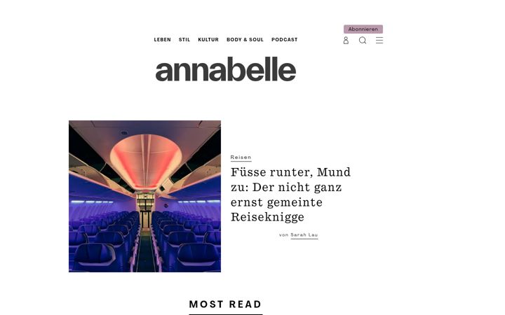 Screenshot of annabelle.ch