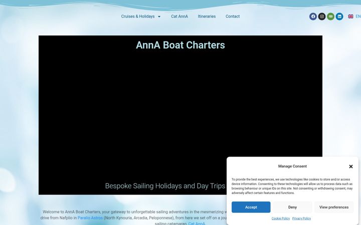 Skærmbillede af annaboatcharters.com