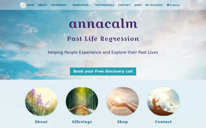 Skærmbillede af annacalm.com