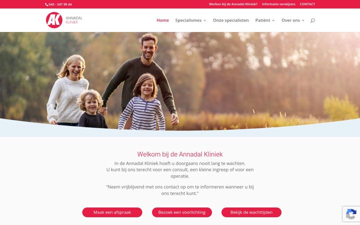 Skärmbild av annadal-kliniek.nl