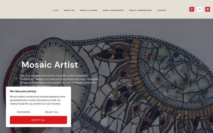 Screenshot of annadixonmosaics.com