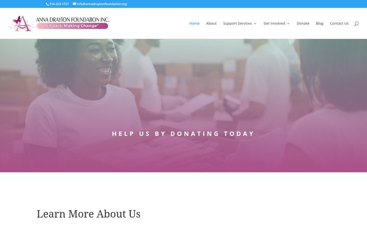 Snímek obrazovky annadraytonfoundation.org