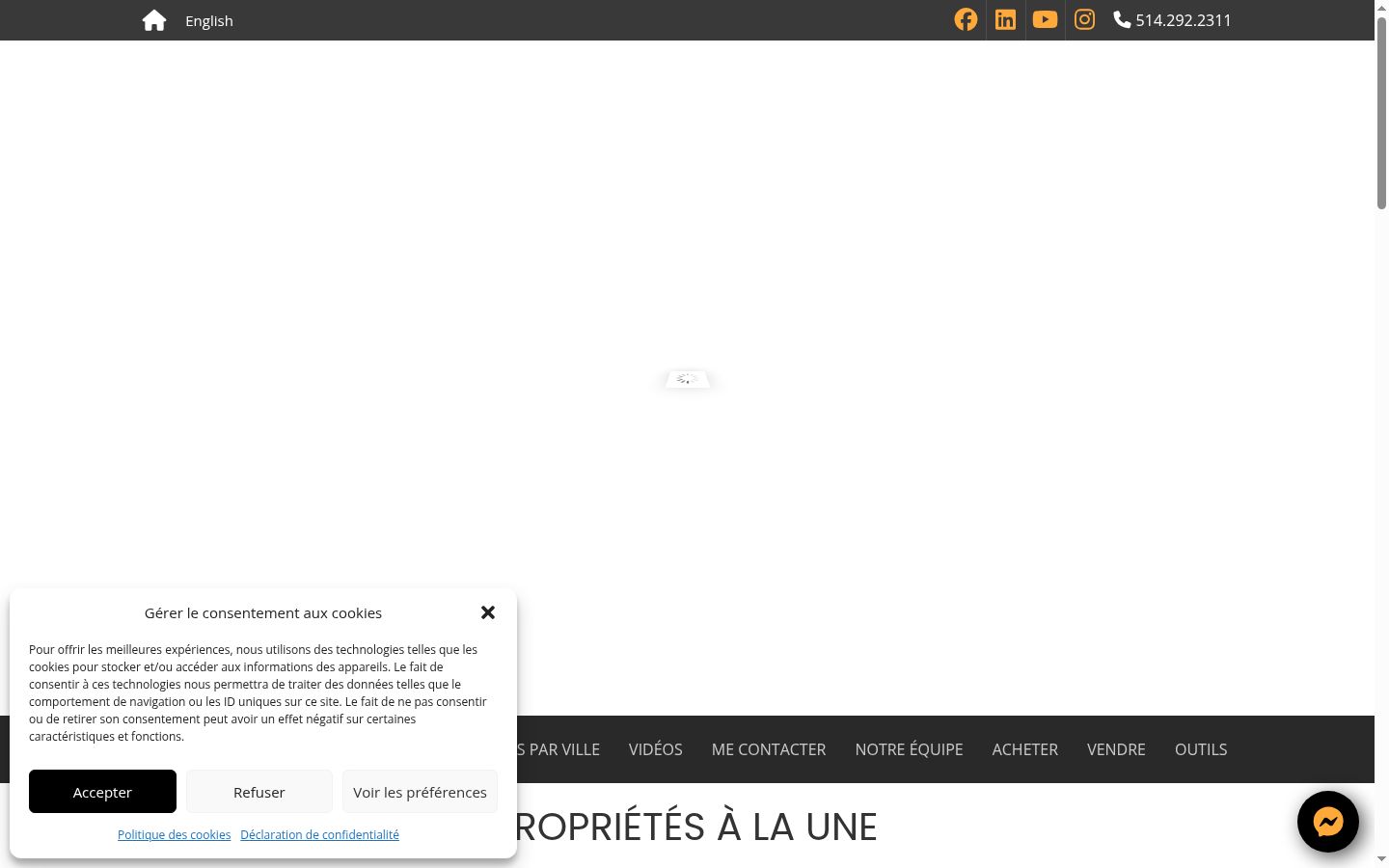 Screenshot van de toestemmingsbanner zoals getoond vóór enige interactie