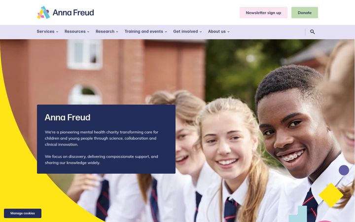 Screenshot of annafreud.org