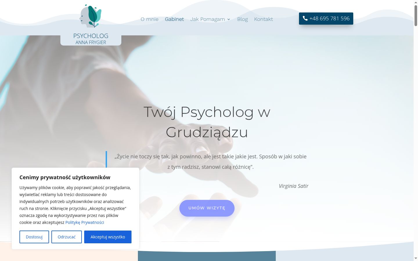 Zrzut ekranu banera zgody wyświetlanego przed jakąkolwiek interakcją