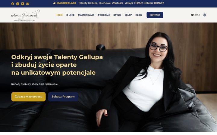 Zrzut ekranu annagancarek.pl