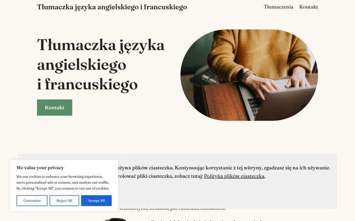 Kuvakaappaus sivustosta annagredecka.com
