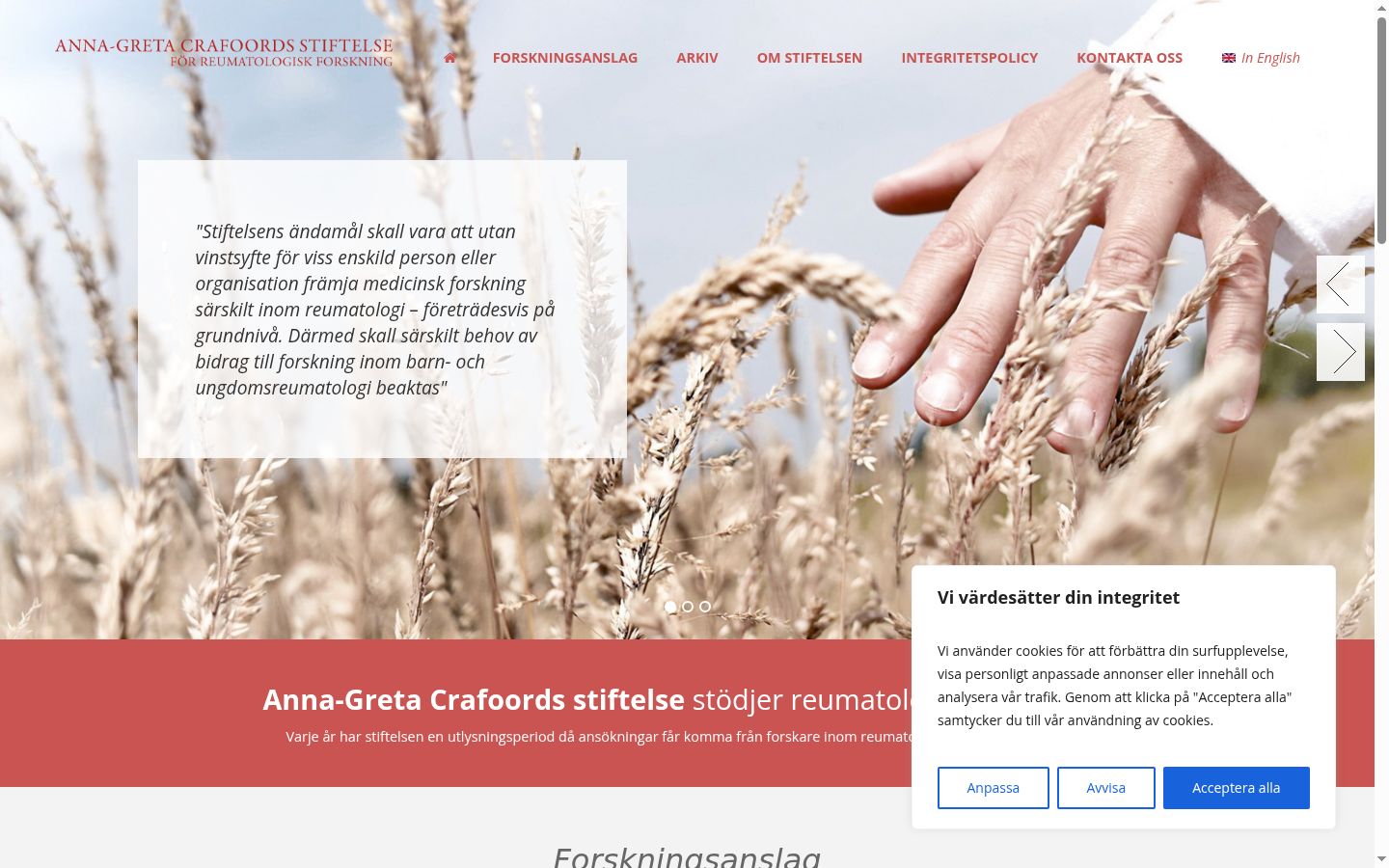 Screenshot des Einwilligungsbanners vor jeglicher Interaktion