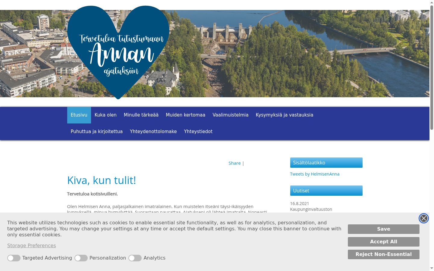 Screenshot des Einwilligungsbanners vor jeglicher Interaktion