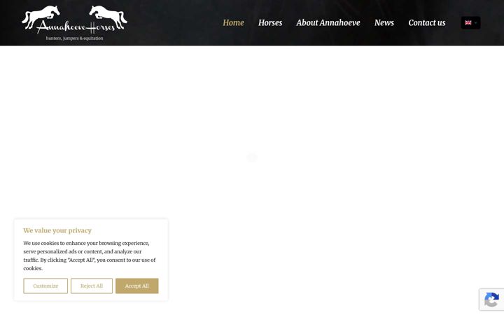 Kuvakaappaus sivustosta annahoevehorses.com