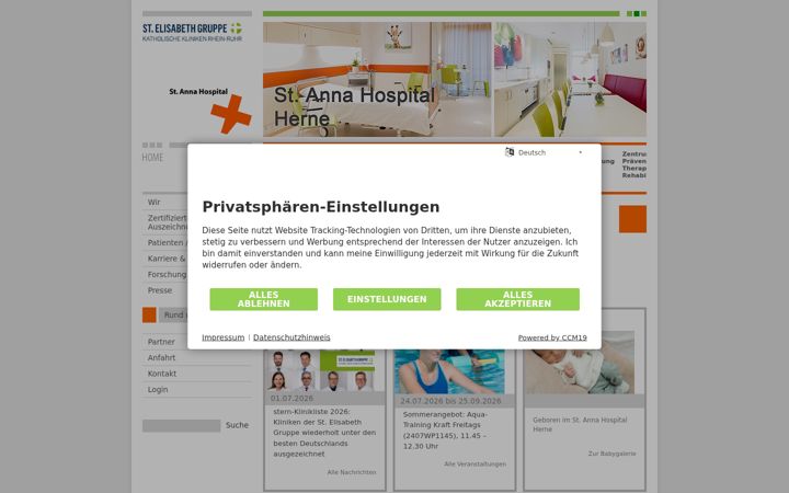 Screenshot of annahospital.de