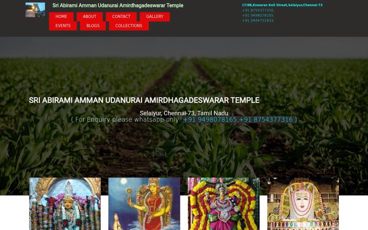 Screenshot of annaiabiramiaalayam.co.in