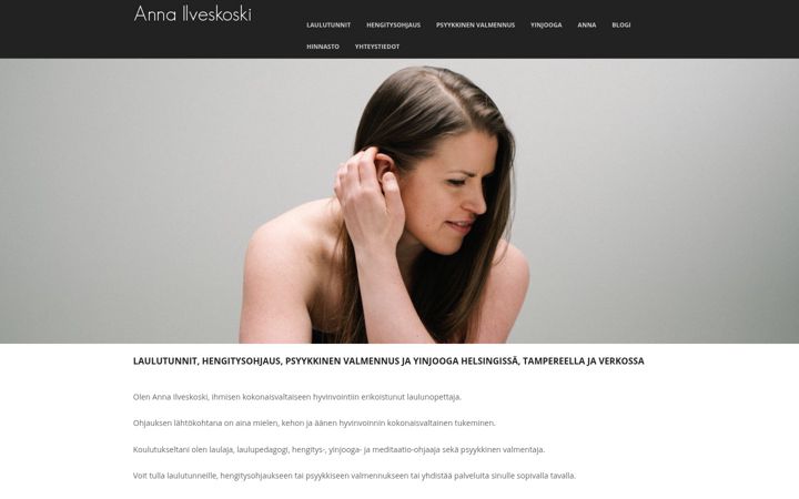 Kuvakaappaus sivustosta annailveskoski.com