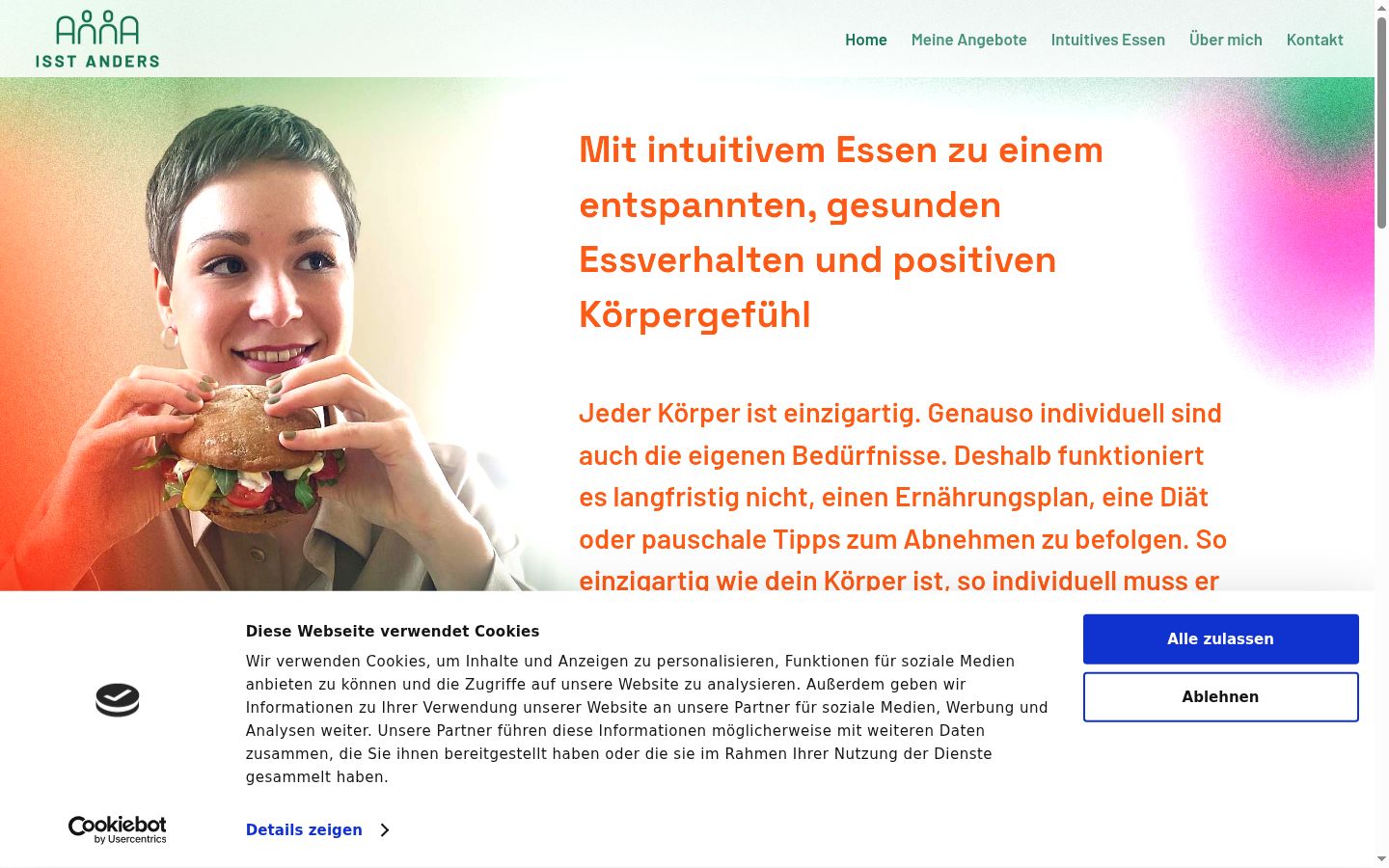 Screenshot des Einwilligungsbanners vor jeglicher Interaktion