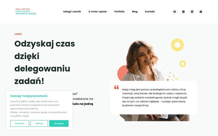 Skærmbillede af annajarzynka.pl