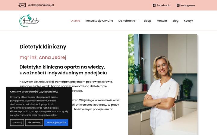 Skærmbillede af annajedrej.pl