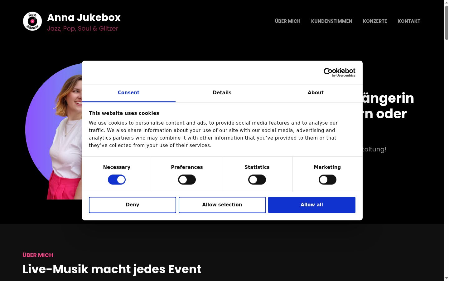 Zrzut ekranu banera zgody wyświetlanego przed jakąkolwiek interakcją