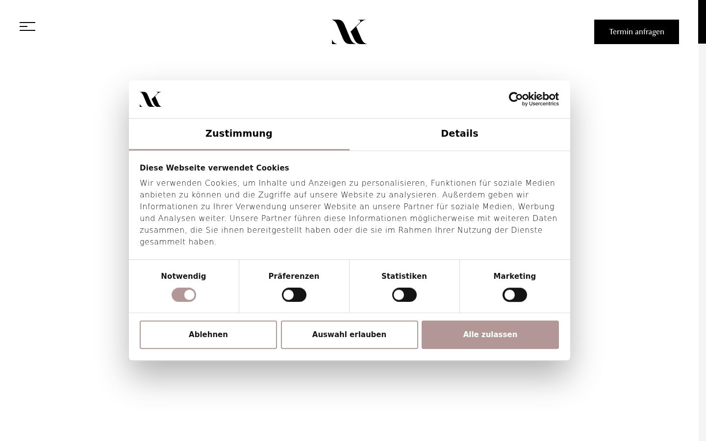 Screenshot van de toestemmingsbanner zoals getoond vóór enige interactie