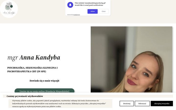 Screenshot of annakandybapsycholog.pl