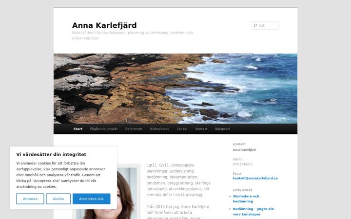 Screenshot of annakarlefjard.se