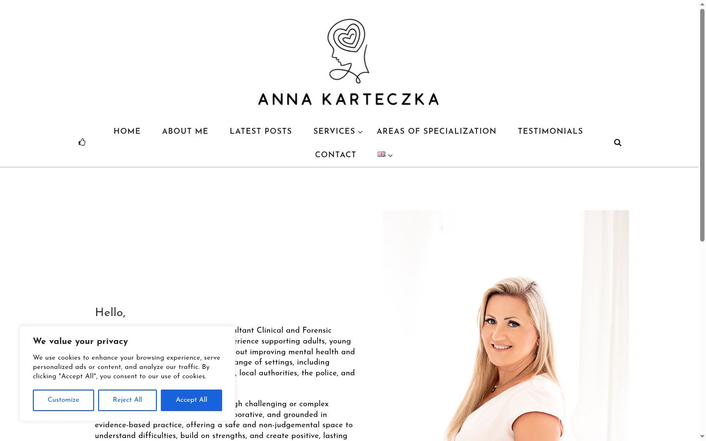 Screenshot of the consent banner shown before any interaction