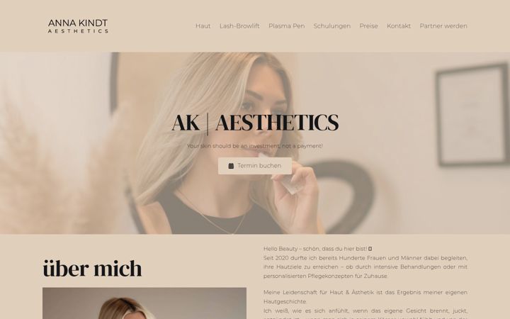 Snímek obrazovky annakindt.com