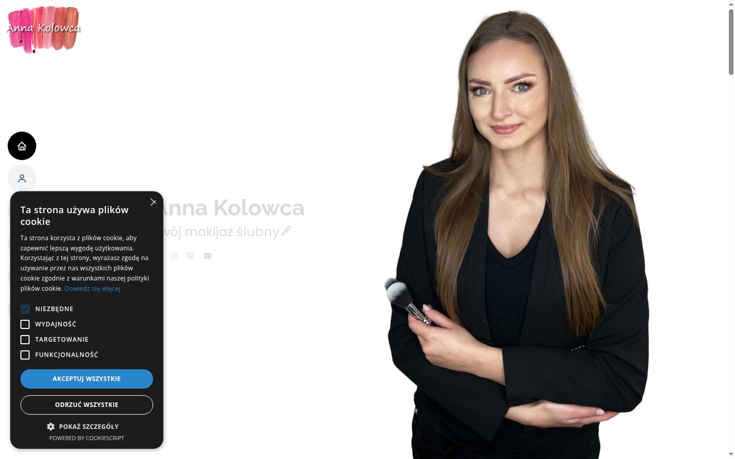 Posnetek zaslona pasice za privolitev, prikazane pred kakršno koli interakcijo