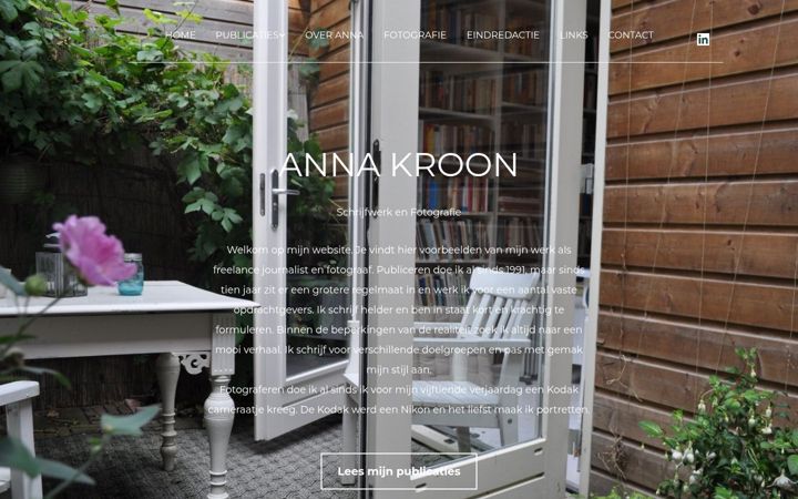 Screenshot stránky annakroon.nl