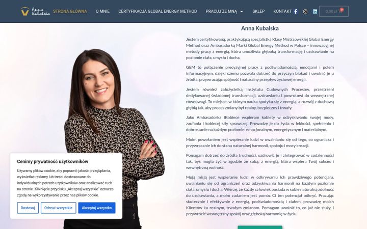Screenshot of annakubalska.pl