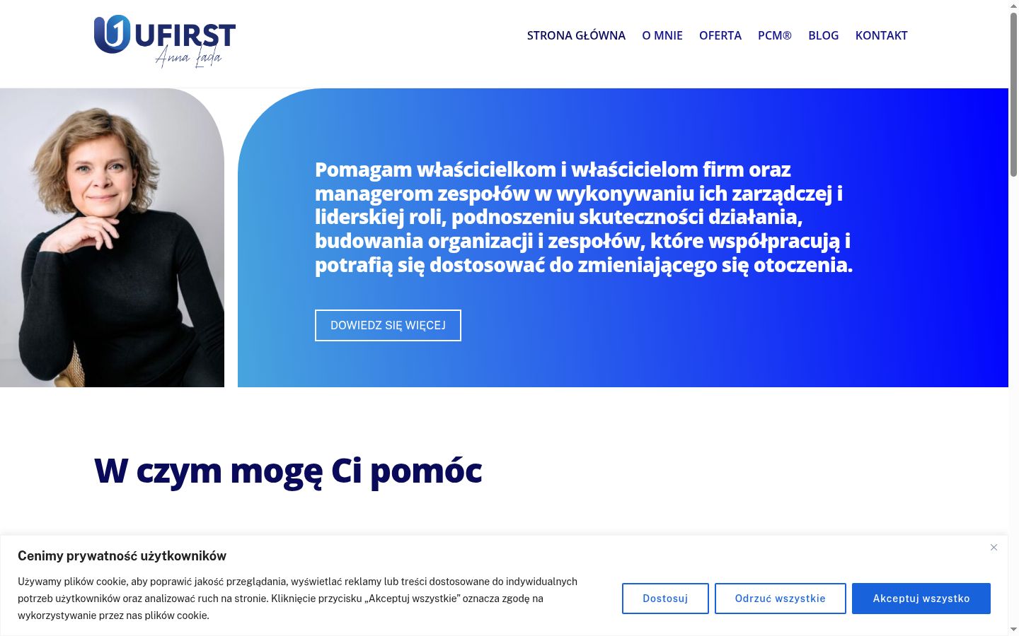 Zrzut ekranu banera zgody wyświetlanego przed jakąkolwiek interakcją