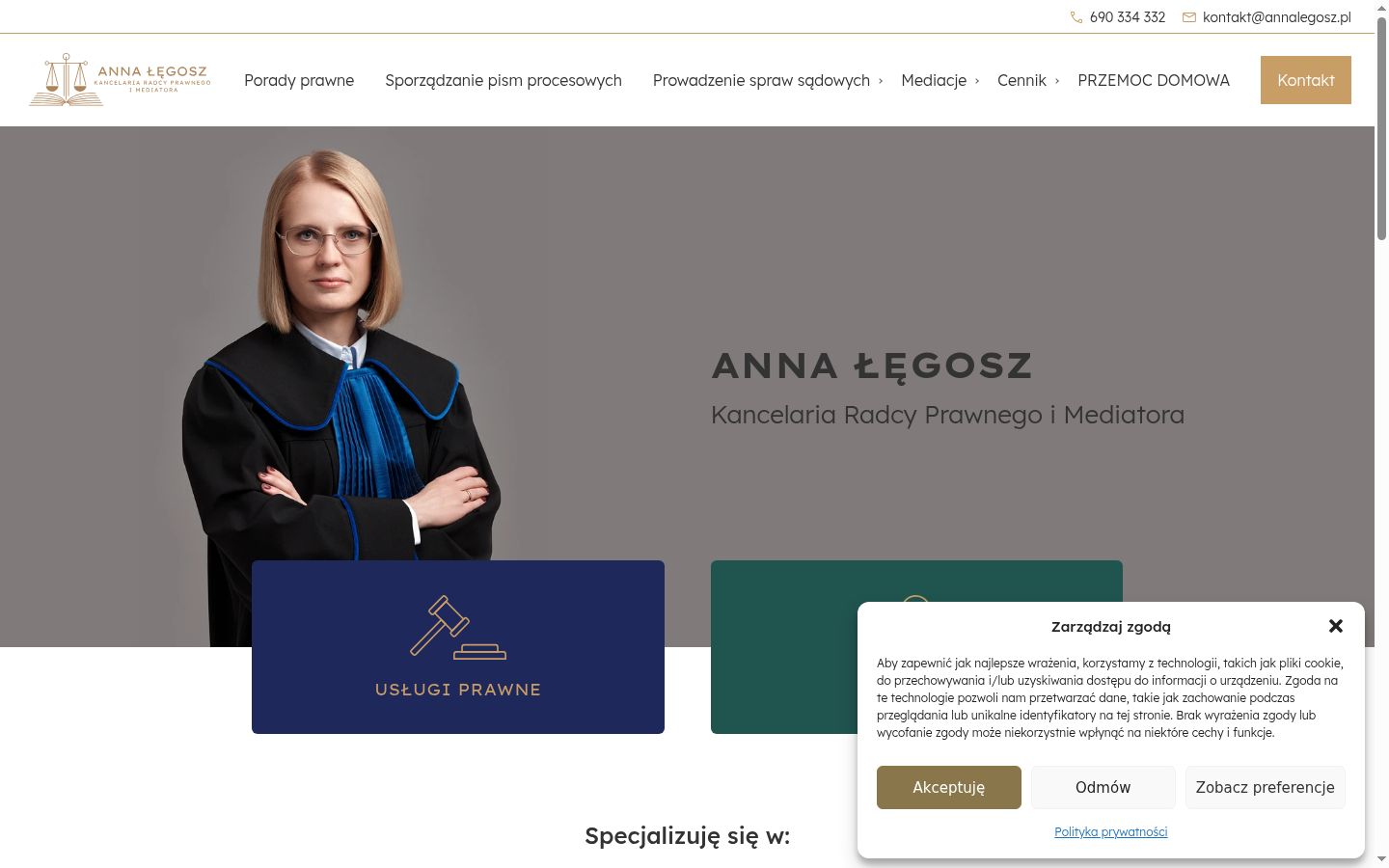 Captura de ecrã do banner de consentimento apresentado antes de qualquer interação