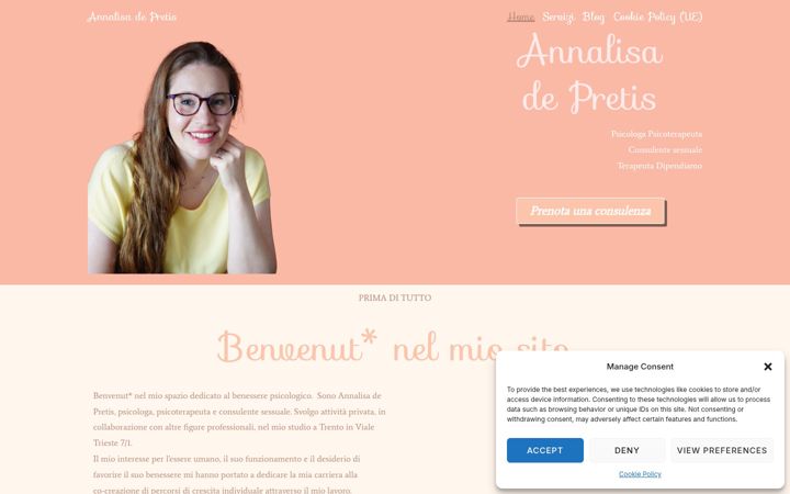 Captura de pantalla de annalisadepretis.it
