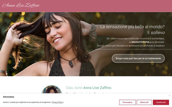 Screenshot stránky annalisezaffino.it