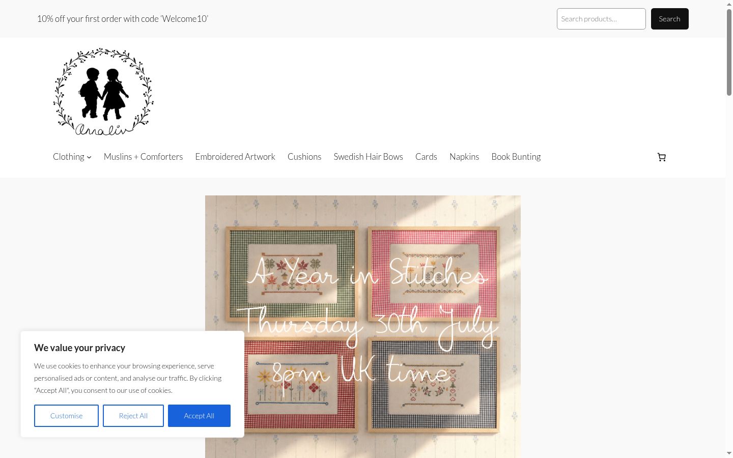 Screenshot of the consent banner shown before any interaction