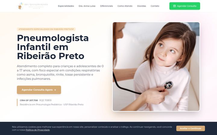 Screenshot of annaluisapediatra.com.br