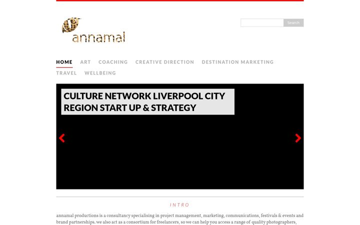 Screenshot of annamalproductions.com