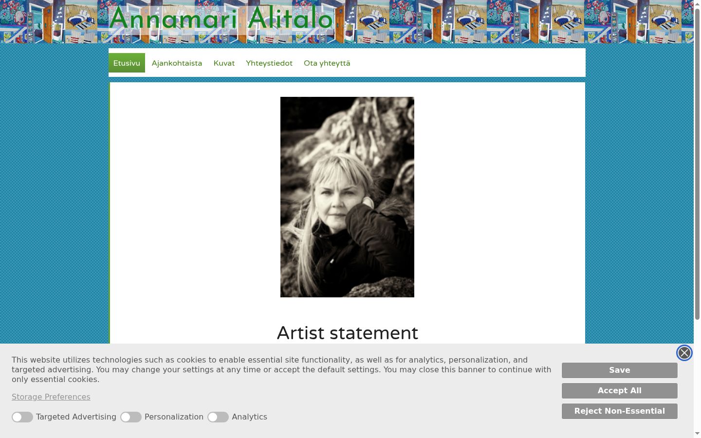 Screenshot of the consent banner shown before any interaction