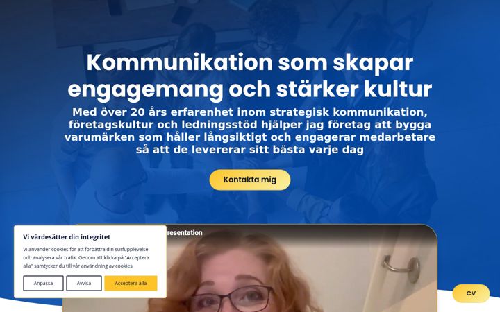 Screenshot of annamarialundgren.se
