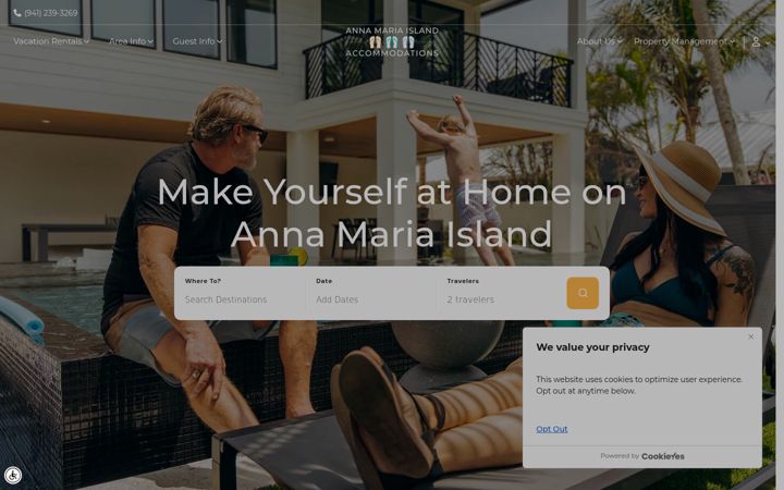 Screenshot of annamariaparadise.com