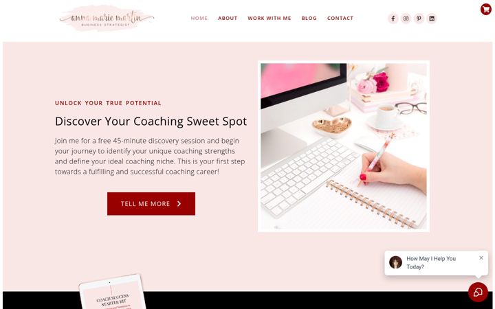 Screenshot van annamariemartin.com