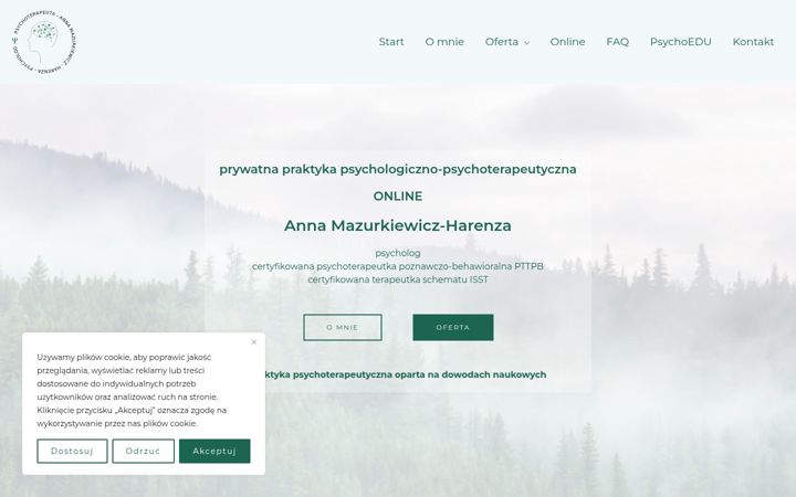 Zrzut ekranu annamazurkiewicz-harenza.pl