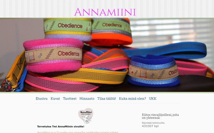 Képernyőkép: annamiini.fi
