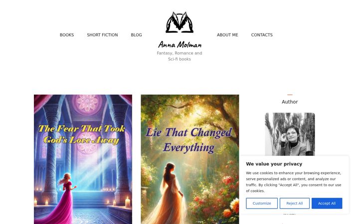 Screenshot van annamolman.com
