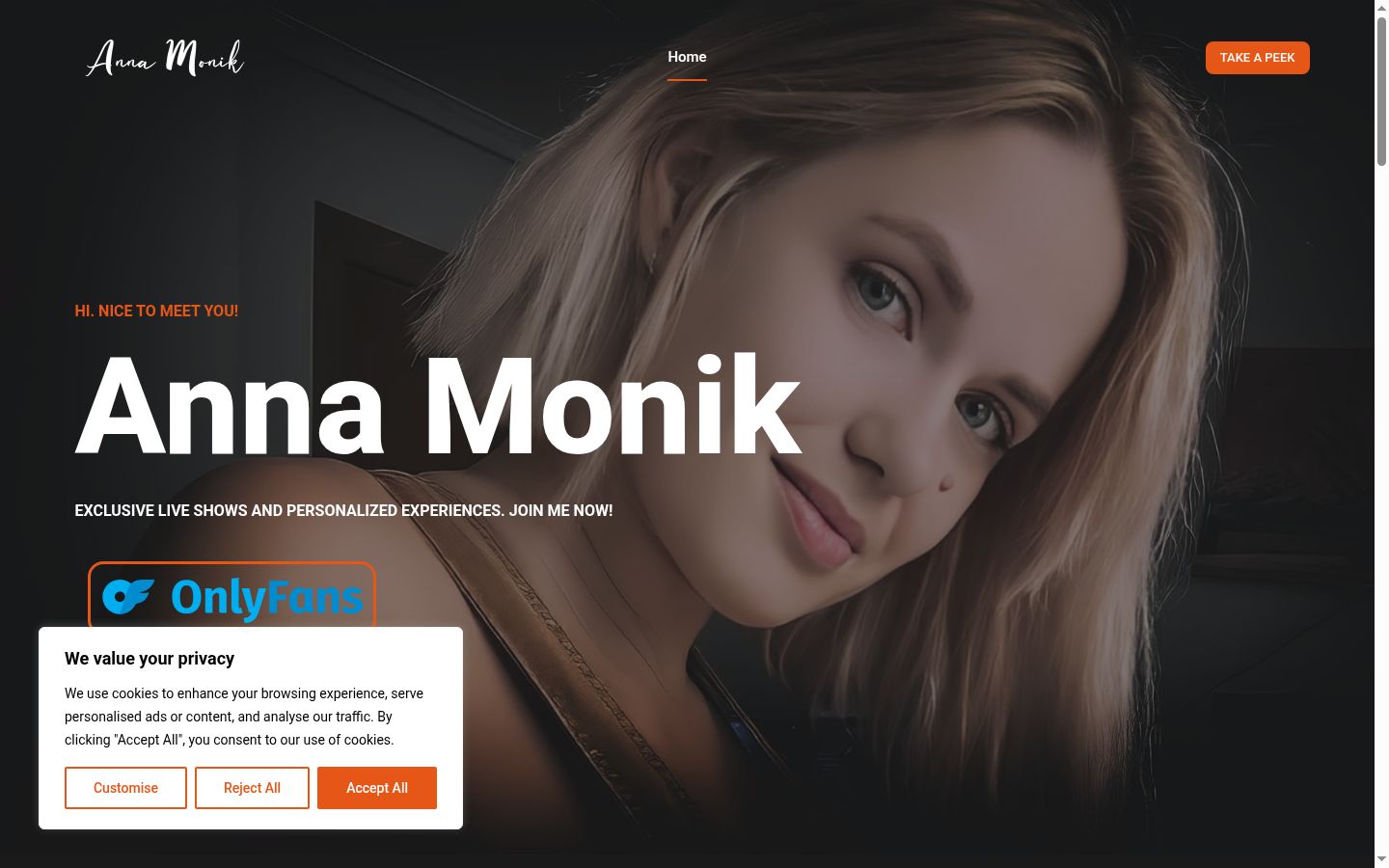 Sutikimo reklamjuostės, rodytos prieš bet kokią sąveiką, ekrano kopija